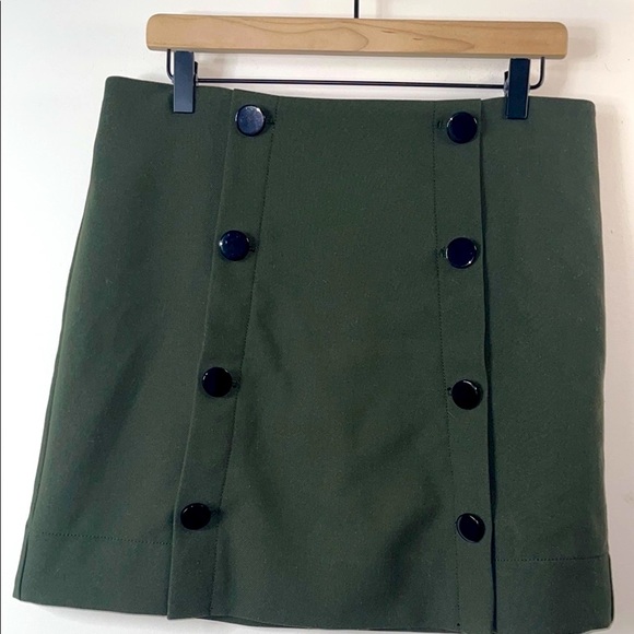 LOFT Green Mini Pencil Skirt for Work - Picture 4 of 9